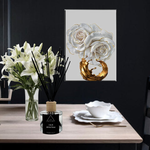 Lily & White Rose  - Reed Diffuser - theattik.com.au