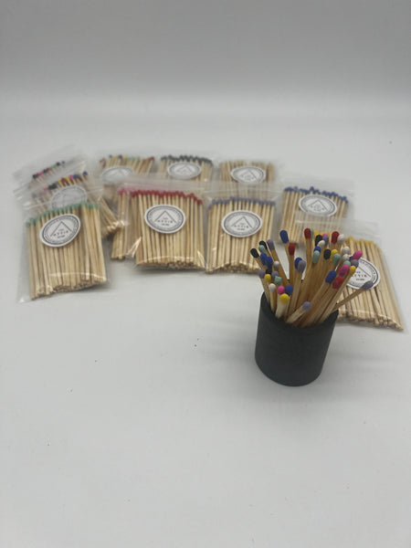100mm Colourful Matches in Glass Bottle - theattik.com.au